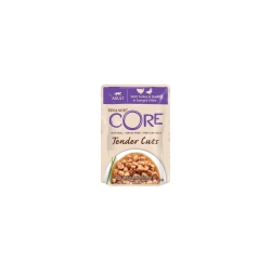 Wellness Core Tender Cuts karma mokra dla dorosłych kotów z indykiem i kaczką w sosie 85g saszetka